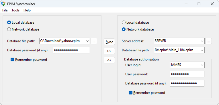 EPIM Synchronizer Screenshot 1
