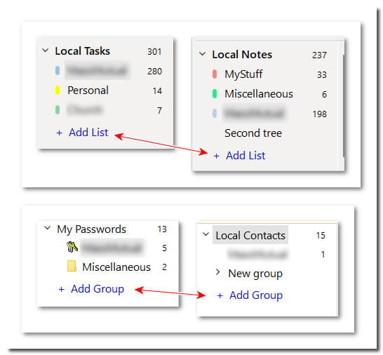 Adding a list or group