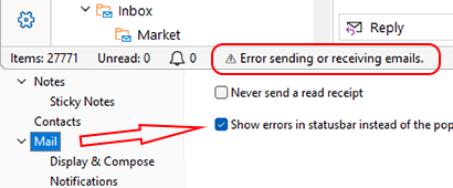 Send/Receive Dialog Update